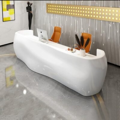 1 Artistic and Creative Fiberglass Reception Desk Custom-Shaped Bar Counter