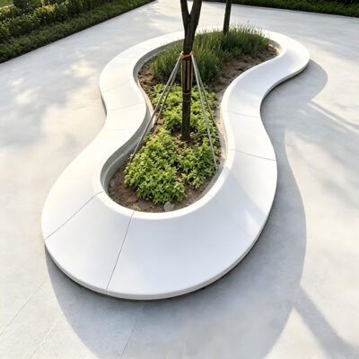 Custom GRC GFRC Irregular Wave Tree Planter Seat