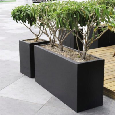 1 Fiberglass Rectangular Planter Box for Outdoor Landscaping