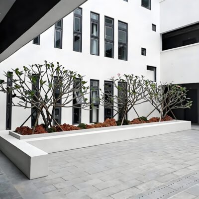 GRC/GFRC Straight Planter Wall Bench