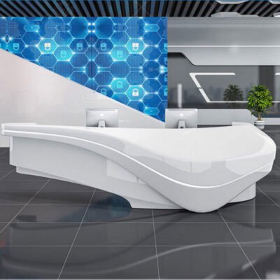 2 Creative Irregularly Shaped Fiberglass Office Reception Bar Counter