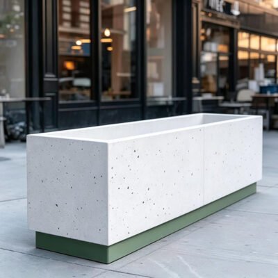 1 Rectangular Large‑Chip Terrazzo Concrete Outdoor Planter Box