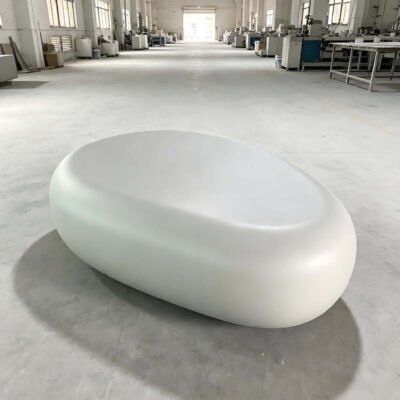 GRC / GFRC Pebble‑Shaped Organic Oval Landscape Stool Bench