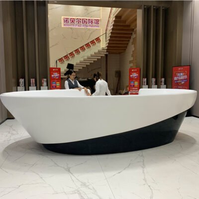 1 Custom-shaped fiberglass oval bar counter service desk