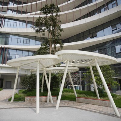 Custom-Shaped Stainless Steel Landscape Pergola Creative Outdoor Pavilion