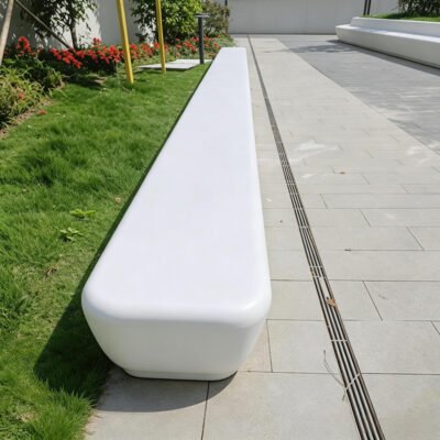 2 Long Rounded‑Edge UHPC Outdoor Bench