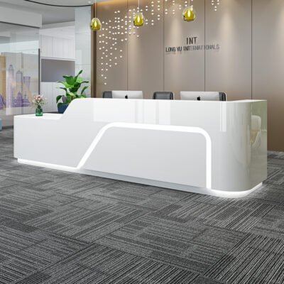 1 Fiberglass Office Reception Desk Service Counter