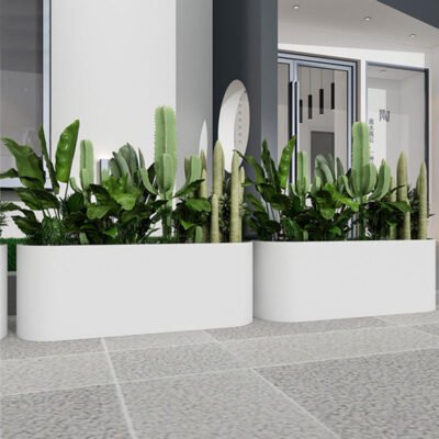 铁艺花盆主图2 Creative Stainless Steel Curved Planter Set & Unique Shaped Flower Boxes