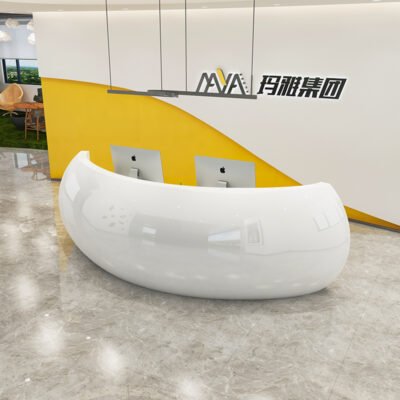 1 Artistic and Creative Arc-Shaped Fiberglass ReceptionBar Counter