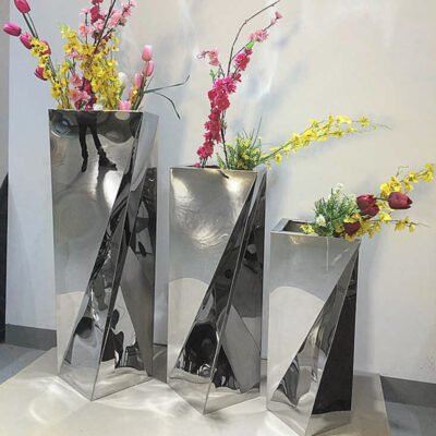不规则花器主图3 Irregularly shaped stainless steel planters and vessels