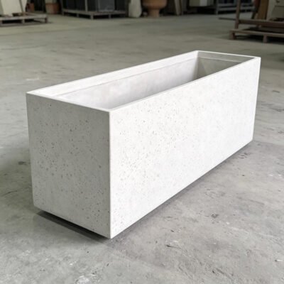 3 Long Rectangular Terrazzo Concrete Outdoor Planter Box