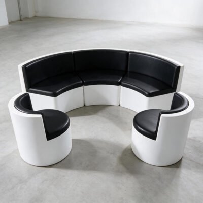 1 Curved Fiberglass Modular Circular Lobby Sofa Set