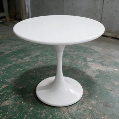 1 White FRP Tulip‑Style Pedestal Side Table