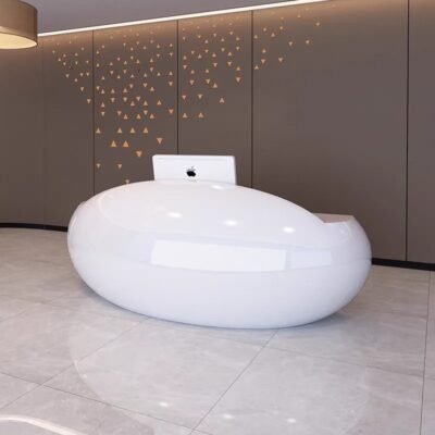 2 Creative Oval Fiberglass Reception Desk Bar Counter