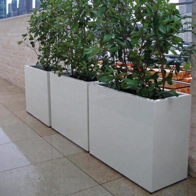 White Rectangular FRP Long Planter Box