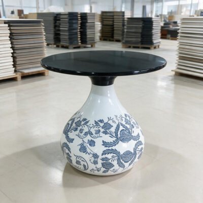 Blue and White Porcelain Vase Shaped FRP Side Table