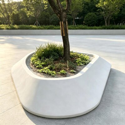 GRC / GFRC Rounded Polygon Tree Pit Bench