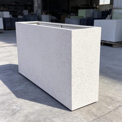 1 Tall Slim Rectangular Terrazzo Concrete Outdoor Planter Box