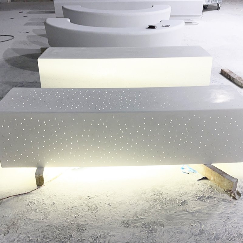 GRC translucent concrete linear bench – UHPC landscape seating
