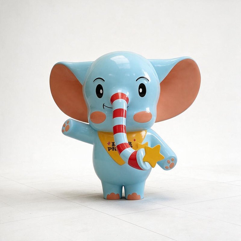 Fiberglass Cartoon Elephant Sculpture Animal Ornament