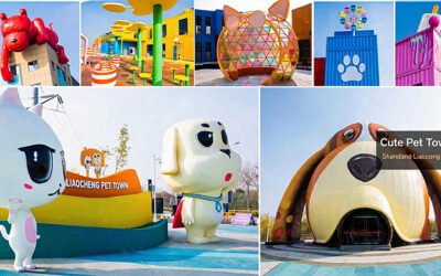 Custom Fiberglass Sculptures & Landscape Ornaments for Cute Pet Town Projects