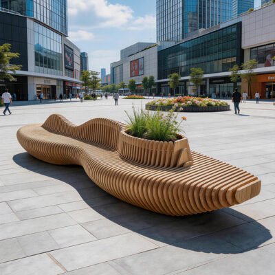 1 Solid Wood Slice Irregular Planter Seat
