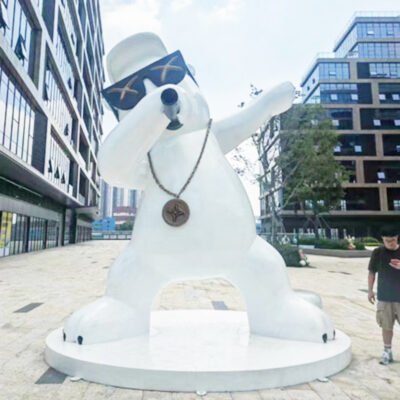 Fiberglass Singing IP Character Sculpture for Real Estate Landscape