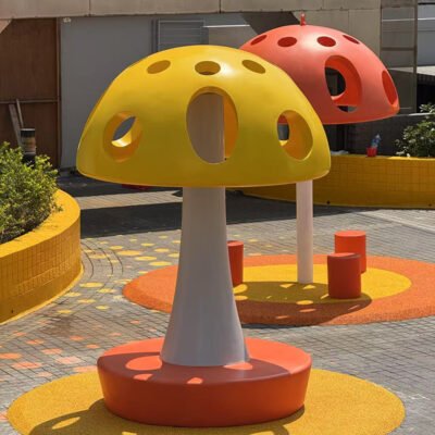 1 Creative Mushroom-Shaped Fiberglass Stool Artistic Seat