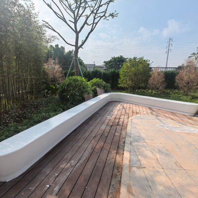 4 GRC Concrete L-Shaped Bench UHPC Linear Landscape Seating