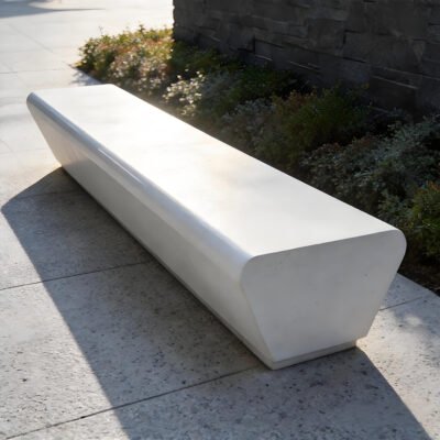 11 Outdoor GRC Concrete Linear Bench | UHPC Landscape Seating | Terrazzo Bench