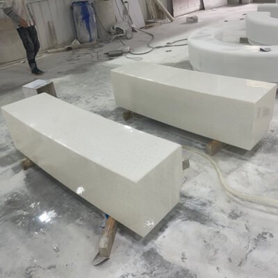 2 GRC Concrete Linear Bench | UHPC Outdoor Seating | Terrazzo Bench
