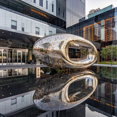 1 Square Mirror Stainless Steel Sculpture for Sales Center Landscaping