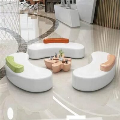 3 Creative Fiberglass Curved Seat Back and Bench Combination