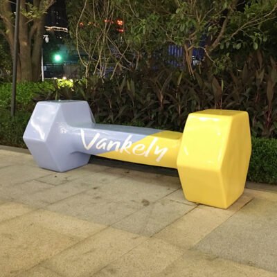 杠铃座椅主图1 Fiberglass Dumbbell-Shaped Outdoor Sports Bench