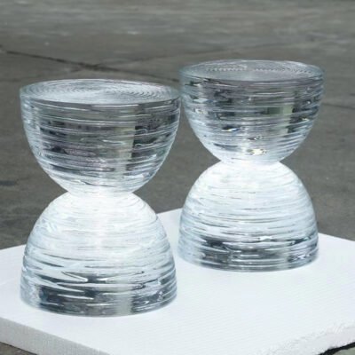 2 Transparent Resin Coffee Table & Chair