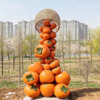 15 Large Fiberglass Persimmon Landscape Art Sculpture