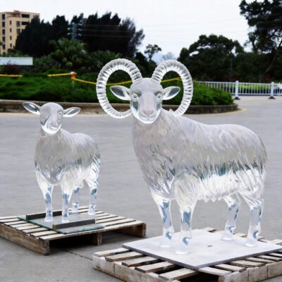 1 Transparent Resin Sheep Figurine