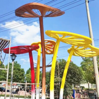 13 Large Stainless Steel Leaf Sculpture – Unique Landscape Ornament