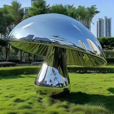 Stainless Steel Polished Mushroom Sculpture