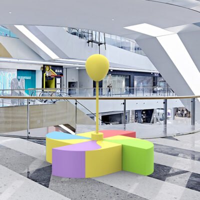 Cartoon Fiberglass Combination Seat For Shopping Mall