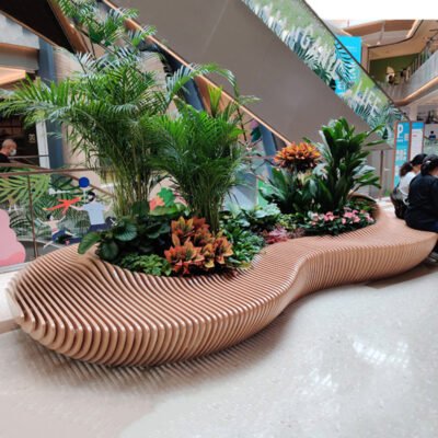 20220518_104907_008 Wooden Slat Tree-Surround Bench | Outdoor Landscape Planter Seat