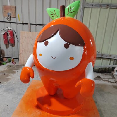 Fiberglass Cartoon Orange IP Character Sculpture