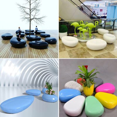 1 Fiberglass Pebble-Shaped Leisure Seat