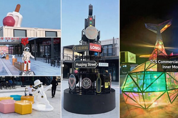 Custom Large Fiberglass & Stainless Steel Sculptures for Commercial Plazas | Manufacturing Cases