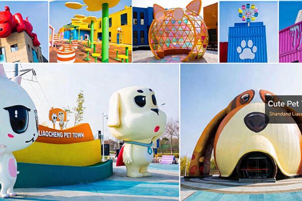 Custom Fiberglass Sculptures & Landscape Ornaments for Cute Pet Town Projects