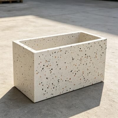 045a0a73eb52740e1ea8badf5d2f87c4 (1) Mixed‑Color Speckled Rectangular Terrazzo Garden Trough Planter