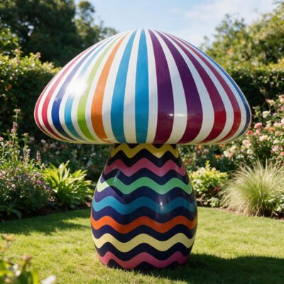 Fiberglass Colorful Mushroom Sculpture