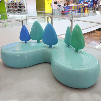 主图2 Fiberglass Tree‑Shaped Curved Mall Bench
