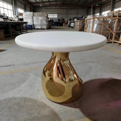 1 Luxury Fiberglass Round End Table Furniture for Hotel Lobby