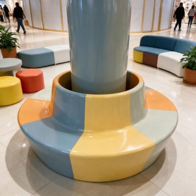 1 Fiberglass Circular Column‑Wrap Bench